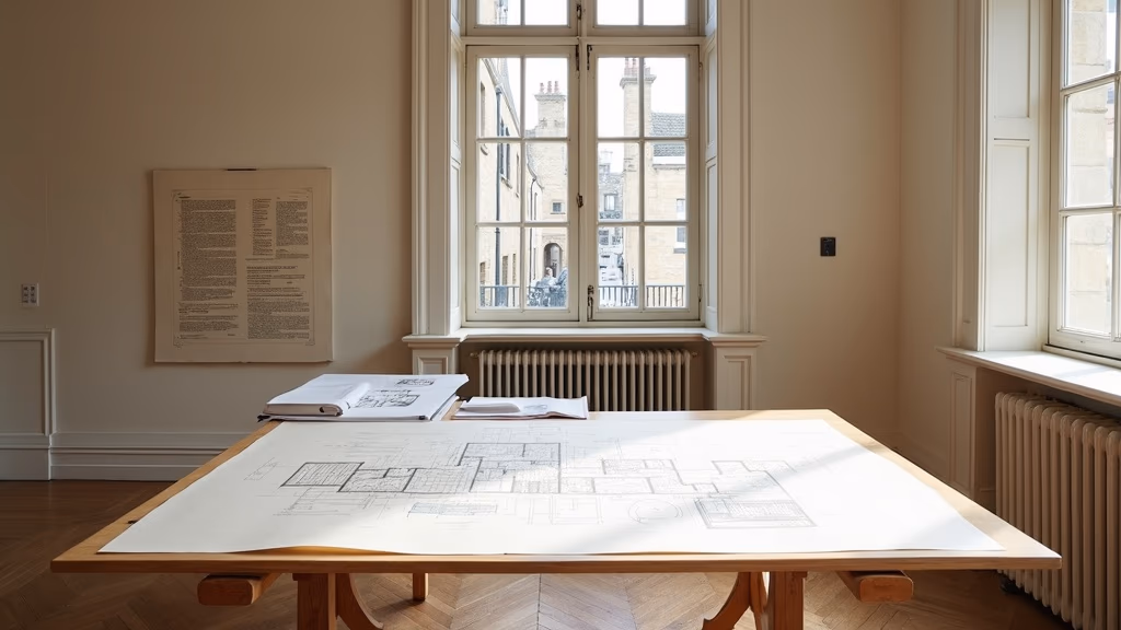 Architecture studio interior, Drummond Place Edinburgh — Halcyon Studio workspace